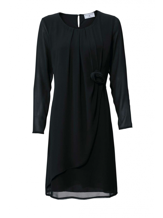 Dizajnové šifónové šaty Ashley Brooke, čierne