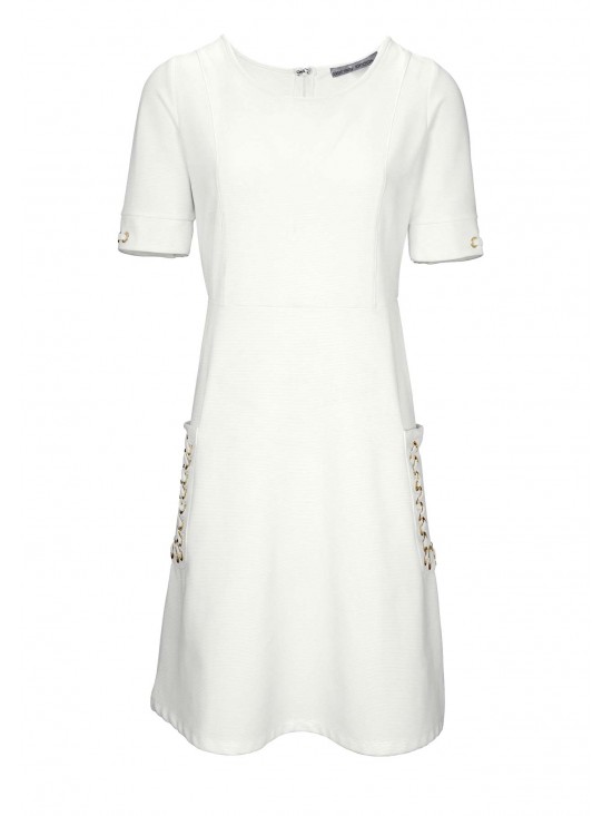 Dizajnové dámske šaty so šnurovaním Ashley Brooke, biele