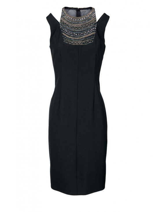 Ashley Brooke elegantné šaty s perlami, čierne