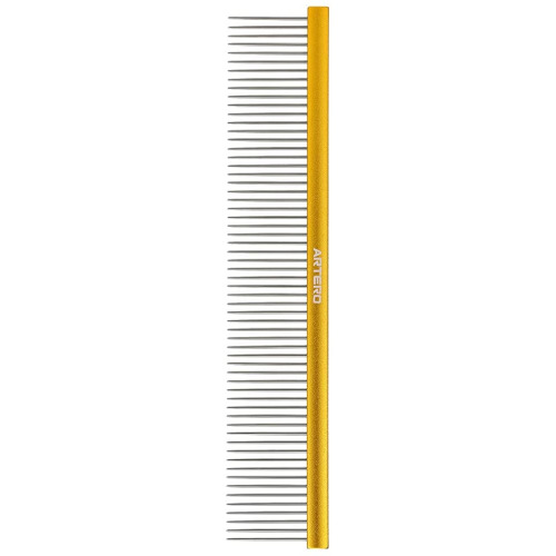 Artero Giant Gold Comb 25 cm - profesionálny, veľký hrebeň s hliníkovou rukoväťou a strednou roztečou zubov, dlhé kolíky 35 mm