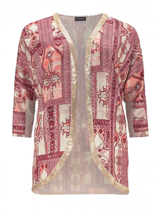 APART kimono, pieskovo - červené