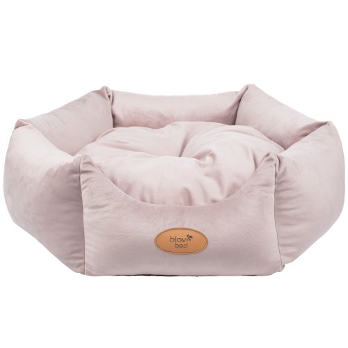 Blovi Bed Velur Love Pink - elegantný velúrový pelech pre psov a mačky, ružový šesťuholník