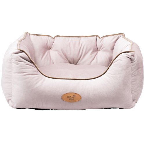 Blovi Bed Velur Love Lux Pink - velúrový pelech pre psa a mačku, ružový s lemom