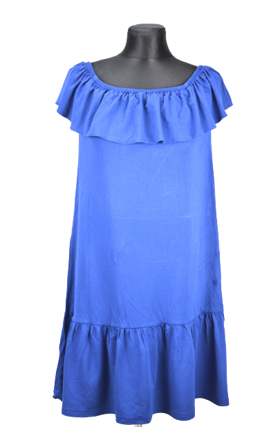 Dámske šaty s Carmen výstrihom BAMBOLA, modré