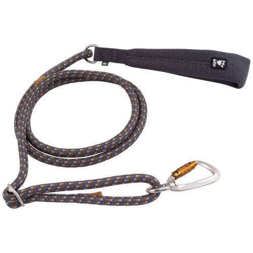 Hurtta Adjustable Rope Leash Eco Blackberry - nastaviteľné lanové vodítko s mäkkým úchopom pre psa, šedá a medová