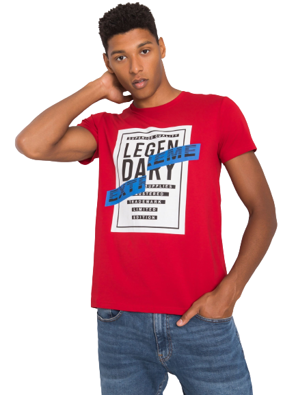 Pánske tričko s nápisom LEGENDARY, tmavo červené