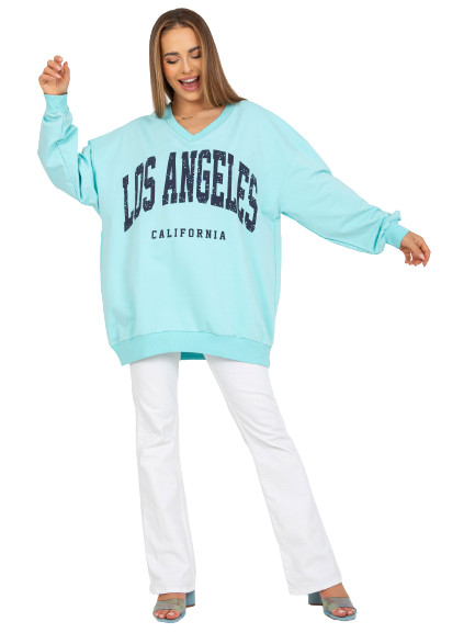 Dámska Oversize mikina s nápisom LOS ANGELES, mätová