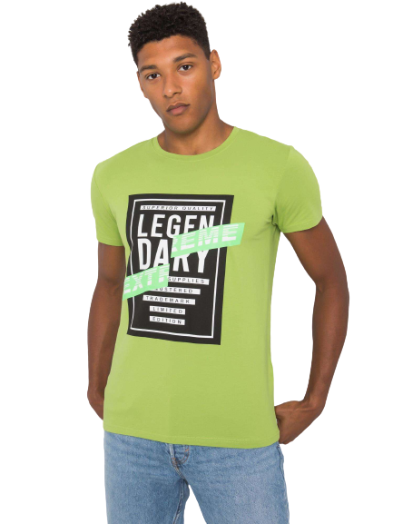 Pánske tričko s nápisom LEGENDARY, svetlo zelené