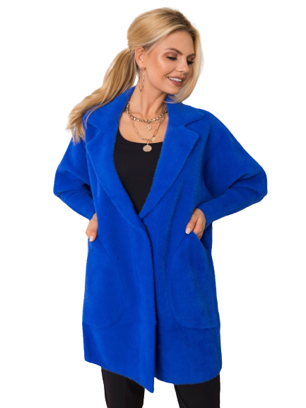 Dámsky teddy coat / kabátik vo veľkosti UNI, kobaltová modrá